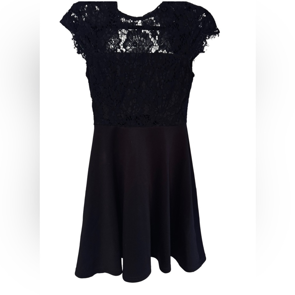 Francesca's Collections Black Lace Detail Dress